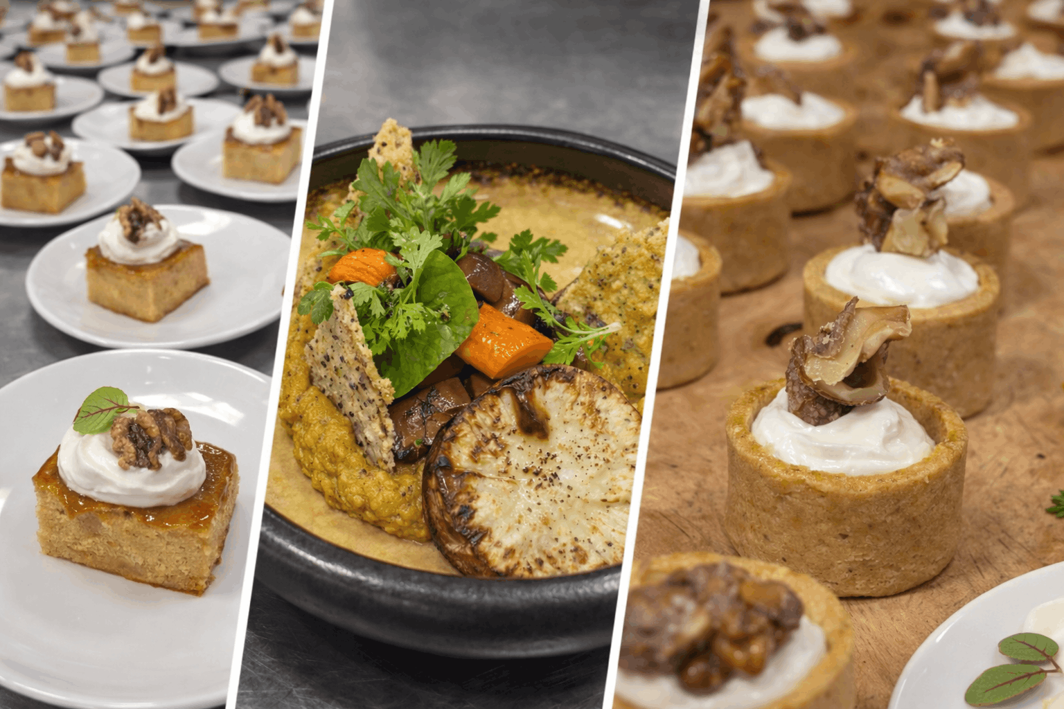 Drie gangen uit het tuindinermenu van Oud Vuren